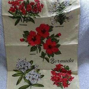 Tropical Flowers Bermuda Linen Tea Towel By Ulster